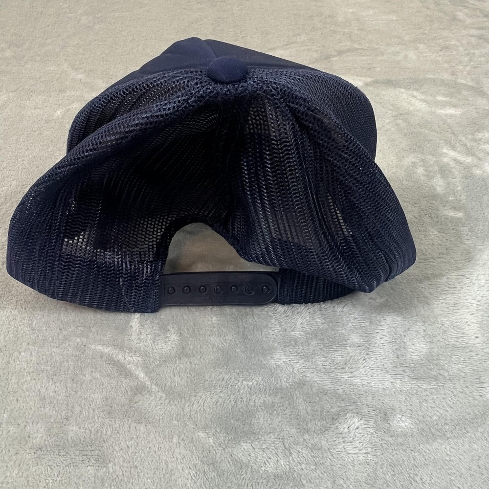 Wingfoot Hat Cap Snap Back One Size Navy Blue Trucker Mesh Embroidered Mens - Picture 3 of 8